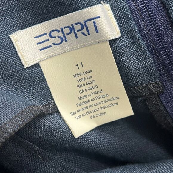 Esprit Dress sz 11 Vintage Linen Y2K Mini Dress Navy Size 11 - Picture 6 of 6